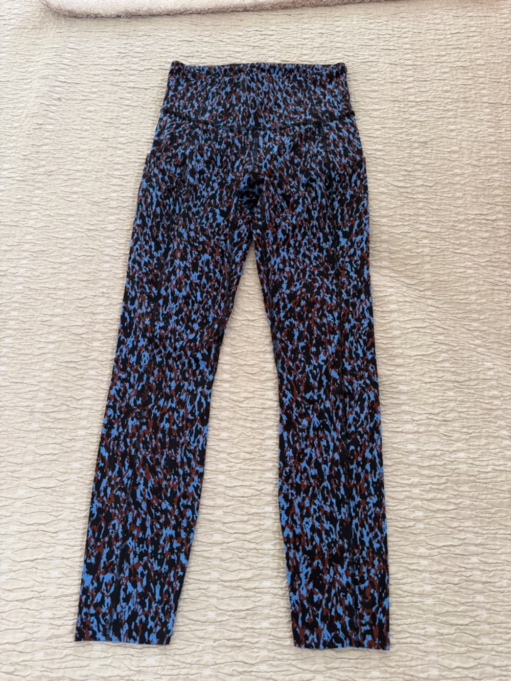 lululemon athletica Black & Blue Leopard Print High-Rise Leggings